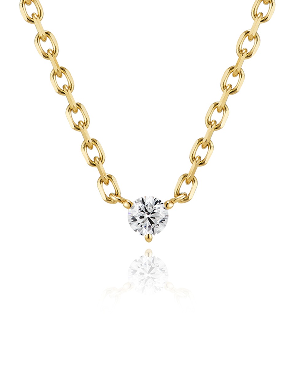 The Balance 14K 0.1ct Necklace_Yellow Gold
