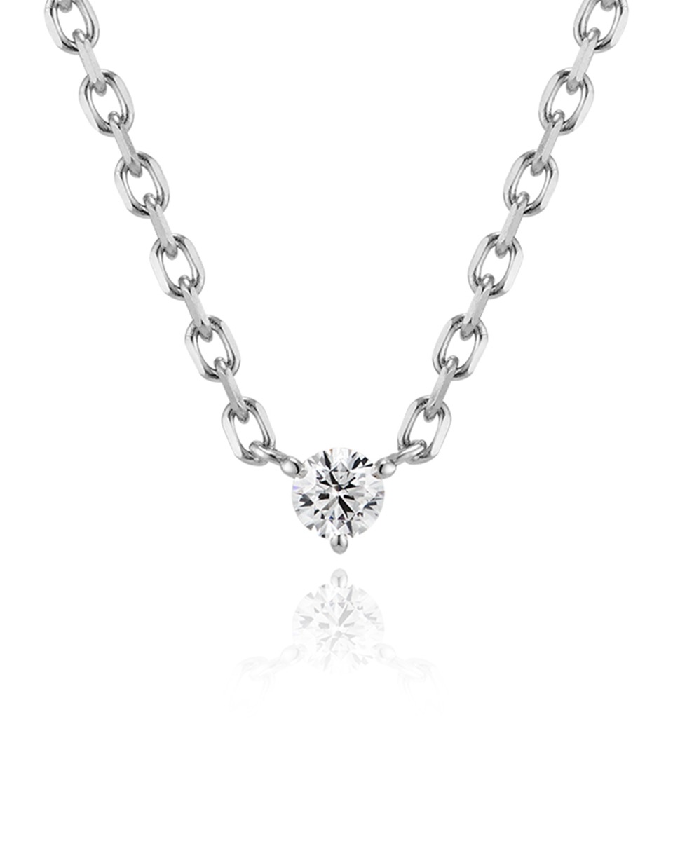 The Balance 14K 0.1ct Necklace_White Gold