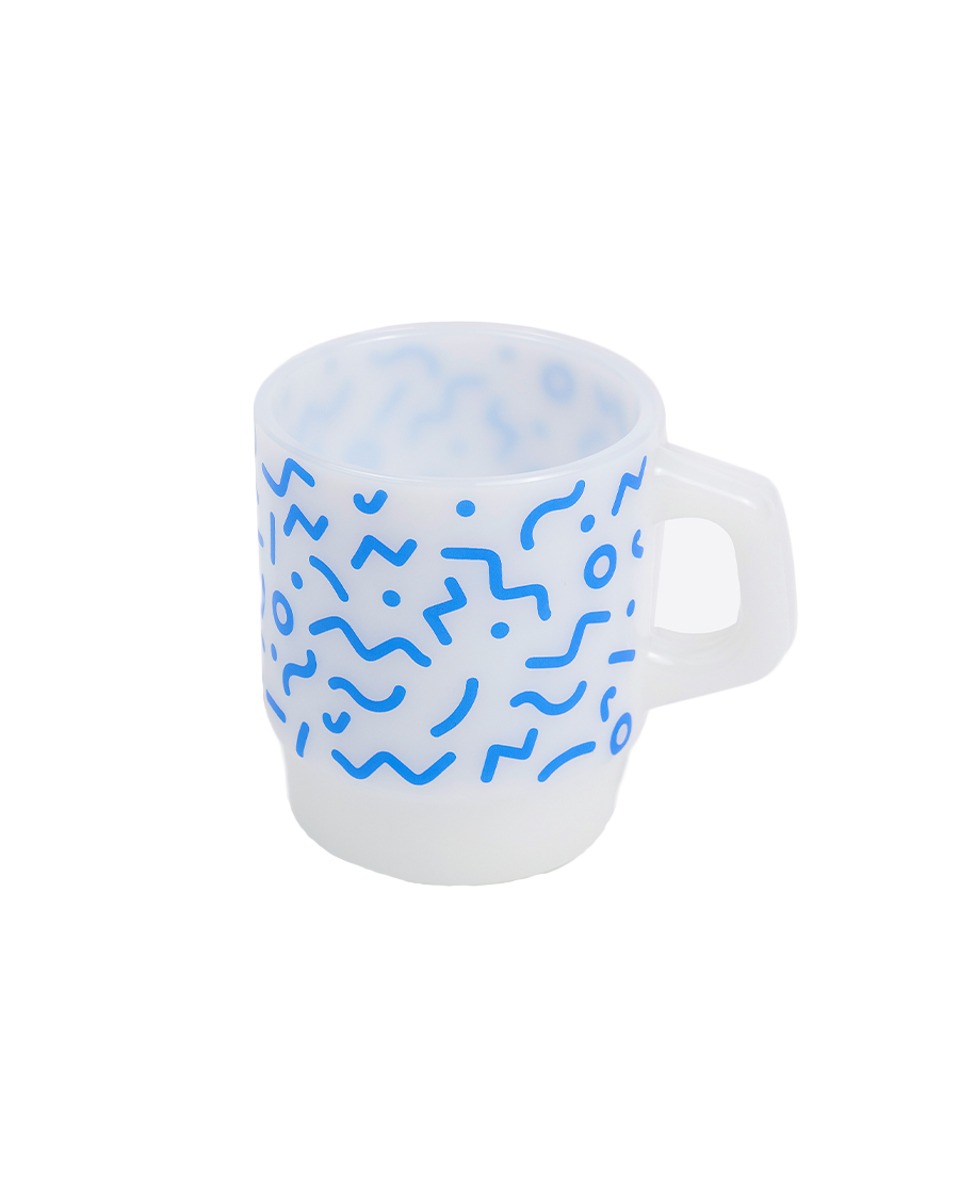 Memphis Milk Glass Mug_Blue